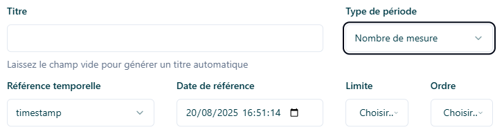 type mesures